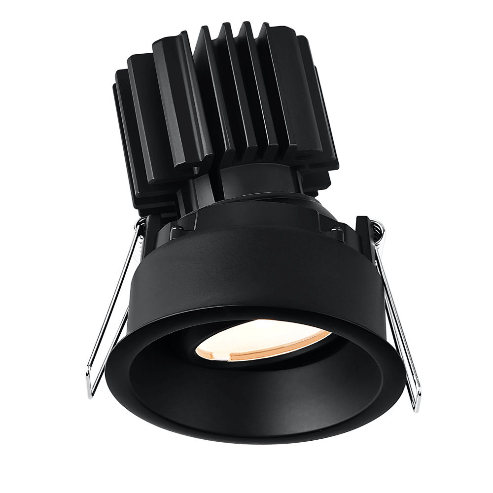 Lotus LED Lights L3G-RRT-BK-RF50-5C98 Tangra 3" Gimbal Round Recessed Thin Trim - 5CCT - 50° Beam - Black Trim - Frosted Glass Reflector - CRI98