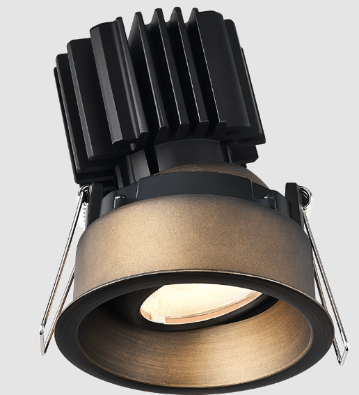 Lotus LED Lights L3G-RRT-BR-LB36-1895 Tangra 3" Gimbal Round Recessed Thin Trim – Dim-to-Warm (3000K–1800K) – 36° Beam – Bronze Trim – Black Lens Reflector – CRI95