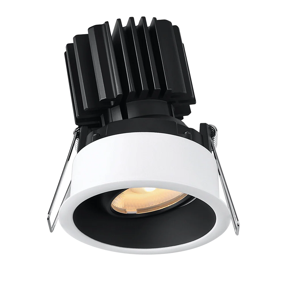 Lotus LED Lights L3G-RRT-WB-RF60-3K98 3" Tangra Gimbal Round Recessed Thin Trim Downlight With Frosted Glass Reflector – Color Temperature: 3000K – Beam Angle: 60°– Trim Finish: White And Black