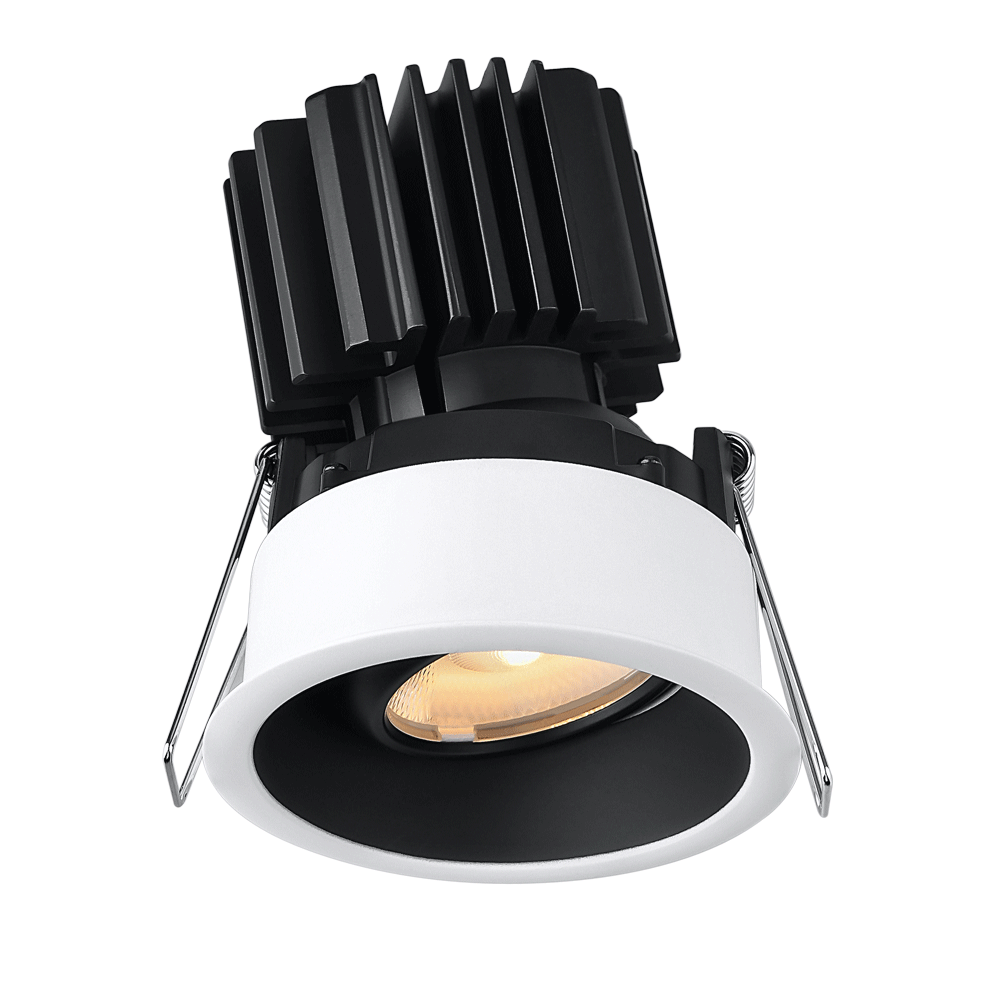 Lotus LED Lights L3F-RRT-WB-RS36-3K98 3" Tangra LED Fixed Round Recessed Thin Trim – 36° Beam – 3000K – White/Black Trim – Semi Frosted Glass Reflector – CRI 98