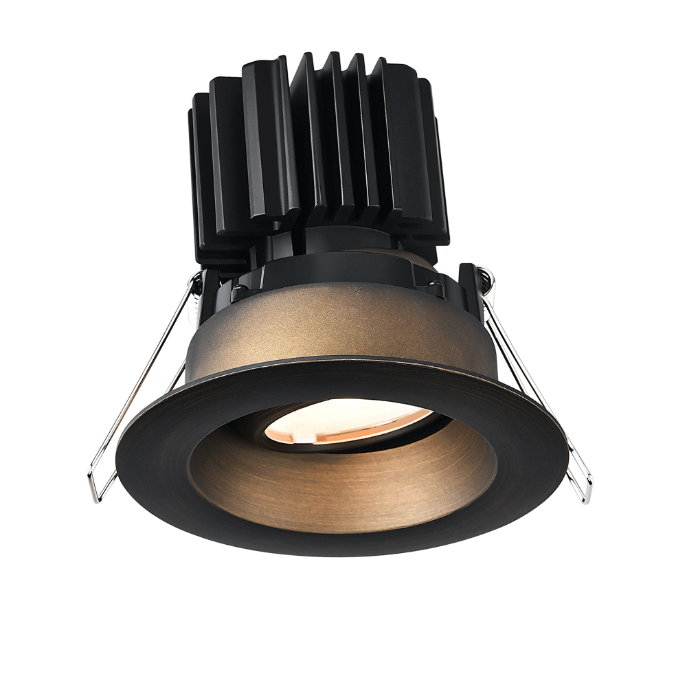Lotus LED Lights L3G-RRW-BR-RC20-3K98 Tangra 3" Gimbal Round Recessed Wide Trim - CCT 3000K - 20° Beam - Bronze Trim, Reflector W/ Clear Lens - CRI98