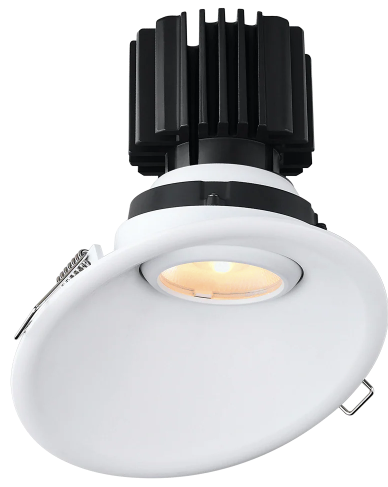 Lotus LED Lights L3G-RST-WH Trim for Tangra 3" Gimbal Round Sloped Thin, White Finish