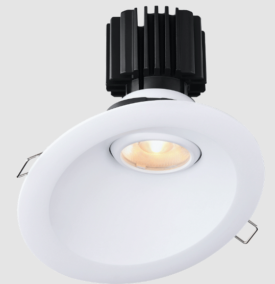 Lotus LED Lights L3G-RSW-WH-RF50-5C95 Tangra 3″ Gimbal Round Sloped Wide White Trim, Reflector Frosted Glass, Beam Angle 50°, Multi-Color Temperature, CRI95