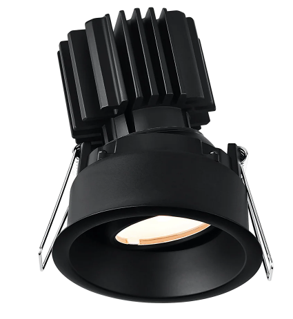 Lotus LED Lights L3G-RSW-BK Tangra 3" Gimbal Round Regressed Wide Trim, Black Finish