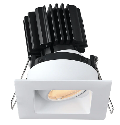 Lotus LED Lights L3G-SRW-WH Tangra 3" Gimbal Square Recessed Wide Trim, White Trim