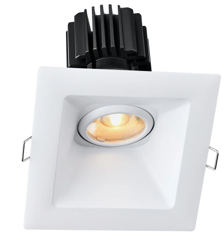 Lotus LED Lights L3G-SSW-WH Tangra 3" Gimbal Square Sloped Wide Trim, White Finish