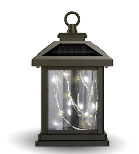Feit Electric LAN4SQ/FY/SOL/V1 4 in. Rechargeable Square Solar Powered Outdoor Fairy Lantern, Color Temperature 3000K 3 Pack