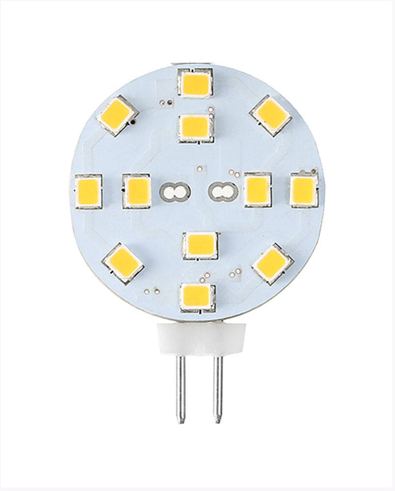Cyber Tech Lighting LB2PK/WW 2W LED 2-Pin 12V G4 Hockey Puck Lamp, CCT 3000K