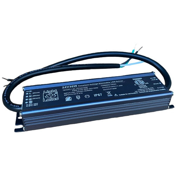 Lotus LED Lights LBL-DC24V30W LED Driver, 30W Capacity, Dimmable, IP67 Wet Location, 120V Input / 24V DC Output