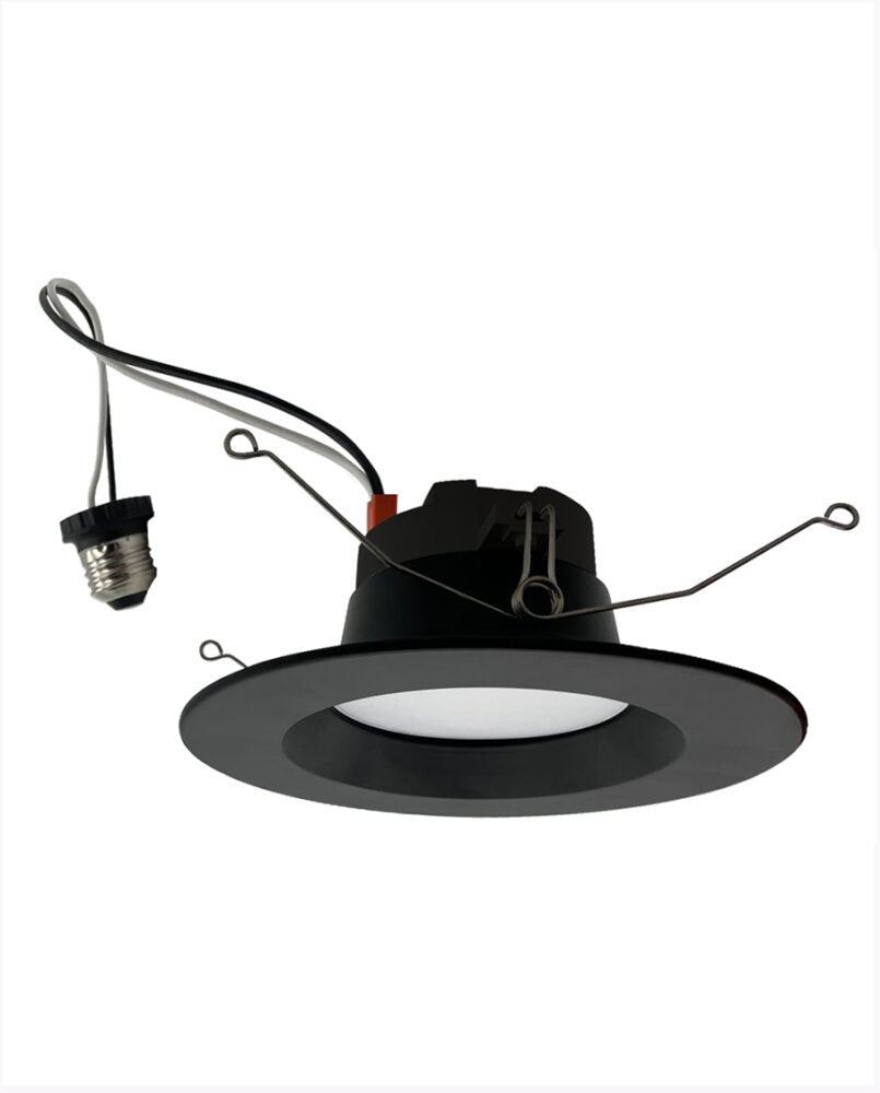 Cyber Tech Lighting LC12RT6-S-CCT-BLK 12W Dimmable, 6″ Smooth Retrofit Can Kit, Adj. 5CCT, Black Finish