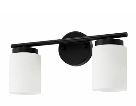 Westgate LCFE-E26-V2L-BK LED Vanity Wall Light 2-Lamp