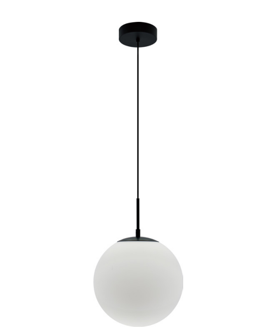 Westgate LCFG-12-E26-FR-BK 12 Inch Frosted Glass E26 Architectural Globe Pendant 67 Inch - Black Finish