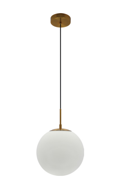 Westgate LCFG-12-E26-FR-GD 12 Inch Frosted Glass E26 Architectural Globe Pendant 67 Inch - Gold Finish