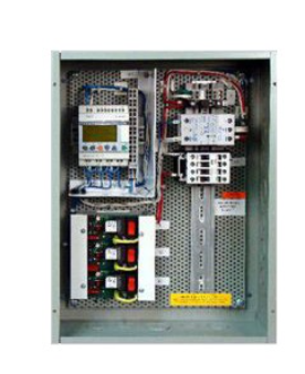 PLC Multipoint LCM-AS-3Z-U-1-3OP42 Contactor Panel, Astronomical Clock, Three (3) Zones, Three (3) 4-Pole (277V Coil, 30A), N.O. Contactors, 16"x12"x6" NEMA 1 Hinged-Door Enclosure