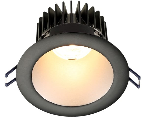 Lotus LED Lights LD4R-50K-4R-SR-BT-60D 4'' Round Deep Regressed LED, 15W, 1400 Lumens, 5000K, 90+ CRI, 60° Beam Angle, Plenum Rated, IP54, Airtight, Triac Dimmable, Black Trim & Silver Reflector