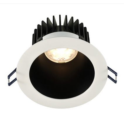 Lotus LED Lights LD4R-32K-HO-4R-BR-WT 4" Round Deep Regressed Led Downlight - High Output - 18w - Black Reflector - White Trim - Dim To Warm / 3k-2k - 1,150 Lumens - 120v