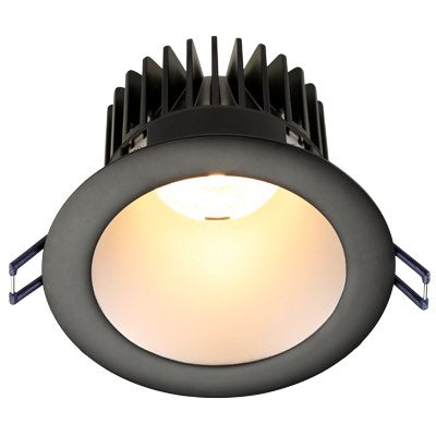 Lotus LED Lights LD4R-35K-HO-4R-SR-BT-15D 4" Round Deep Regressed LED Downlight, High Output, Color Temperature 3500K, Lumens 1600 lm, Wattage 18W, Silver Reflector - Black Trim - 120V, Beam Angle 15°