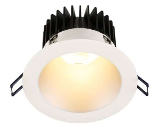 Lotus LED Lights LD4R-50K-4R-SR-WT-60D 4'' Round Deep Regressed LED, 15W, 1400 Lumens, 5000K, 90+ CRI, 60° Beam Angle, Plenum Rated, IP54, Airtight, Triac Dimmable, White Trim & Silver Reflector