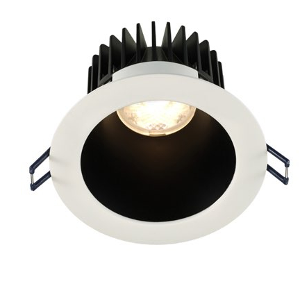 Lotus LED Lights LD4R-40K-HO-4R-BR-WT 4" Round Deep Regressed Led Downlight - High Output - 18w - Black Reflector - White Trim - 4000k - 1,650 Lumens - 120v