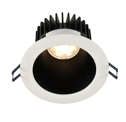 Lotus LED Lights LD4R-50K-HO-4R-BR-WT 4" Round Deep Regressed Led Downlight - High Output - 18w - Black Reflector - White Trim - 5000k - 1,700 Lumens - 120v