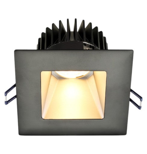 Lotus LED Lights LD4S-50K-4S-SR-BT-60D 4'' Square Deep Regressed LED, 15W, 1400 Lumens, 5000K, 90+ CRI, 60° Beam Angle, Plenum Rated, IP54, Airtight, Triac Dimmable, Black Trim & Silver Reflector
