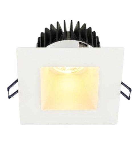 Lotus LED Lights LD4S-50K-HO-4S-WR-WT-15D 4'' Square Deep High Output Regressed LED, 18W, 1700 Lumens, 5000K, 90+ CRI, 15° Beam Angle, Plenum Rated, IP54, Airtight, Triac Dimmable, White Trim & Reflector