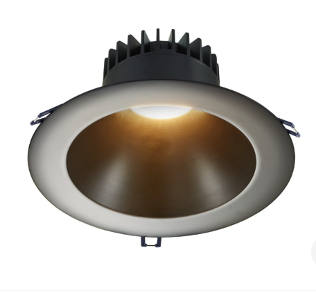 Lotus LED Lights LD8R-27K-HO-BR-BT 8" Deep Regressed Led Downlight - High Output - 30w - Black Reflector - Black Trim - 2700k - 2,630 - 120v