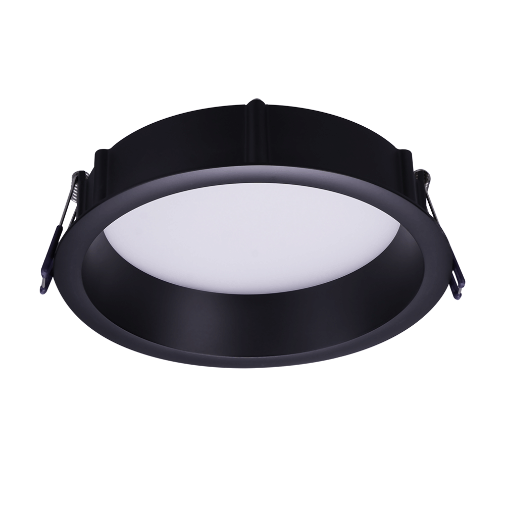 Lotus LED Lights LE6RR-5CCT-BK 6" Round Deep Regressed Eco LED Recessed Light – 5 CCT Selectable (2700K-5000K), 14.5W, 100° Beam Angle, 90+ CRI, Triac or 0-10V Dimmable, Black Trim