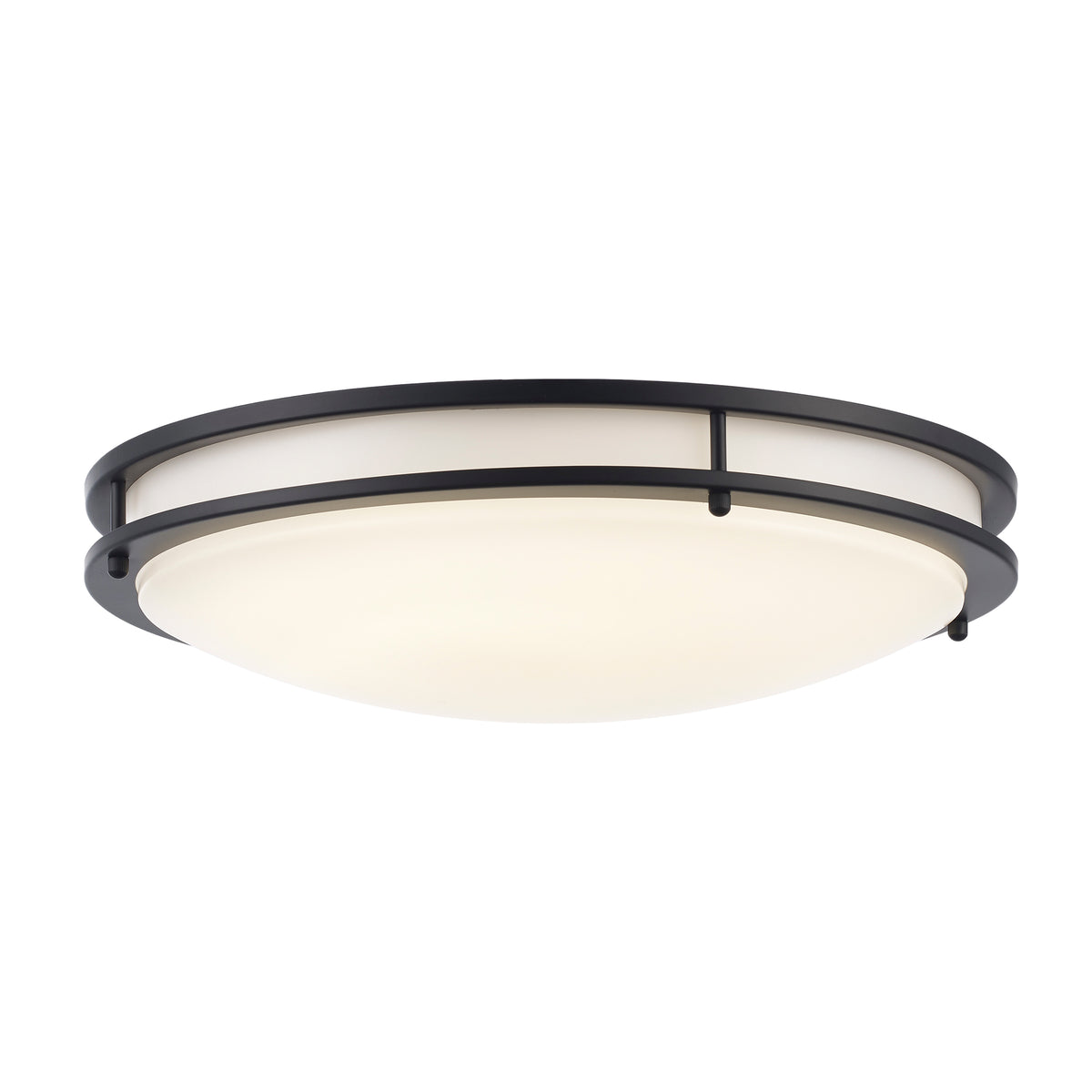 Trans Globe Lighting Tavian round flush mount ceiling light in black finish