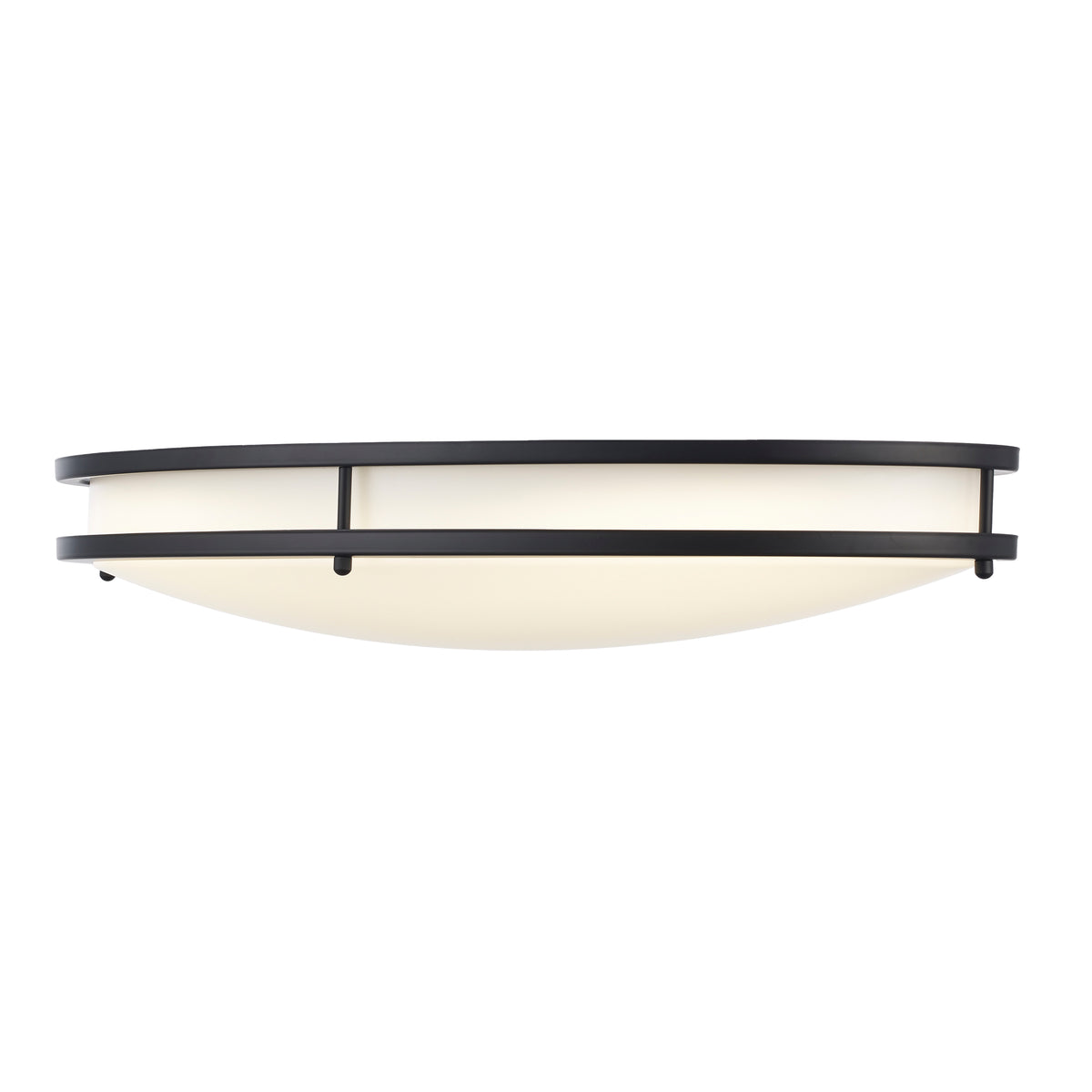 Trans Globe Lighting LED-16324 BK Tavian black oval flush mount ceiling light on