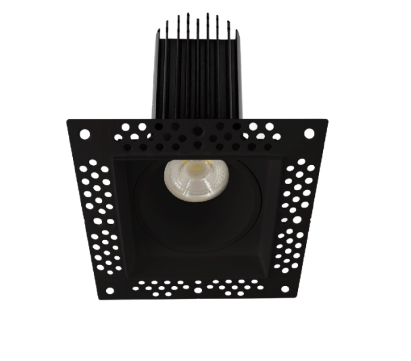 Lotus LED Lights LED-2-S11W-DTW-BK-EY-T-SQ 2" Trimless Square Gimbal Led Downlight - 11w - Dim To Warm / 3k-18k - 850 Lumens - 120v - Black Finish