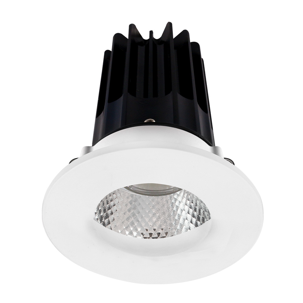 Lotus LED Lights LED-2-S15W-27K-2RRDM-2RWW-60D 2" High Output Round Recessed LED Designer Series Downlight – 15W – 2700K – 980 lm – 60° Beam Angle – 90+ CRI – Diamond Reflector – White Wall Wash Trim