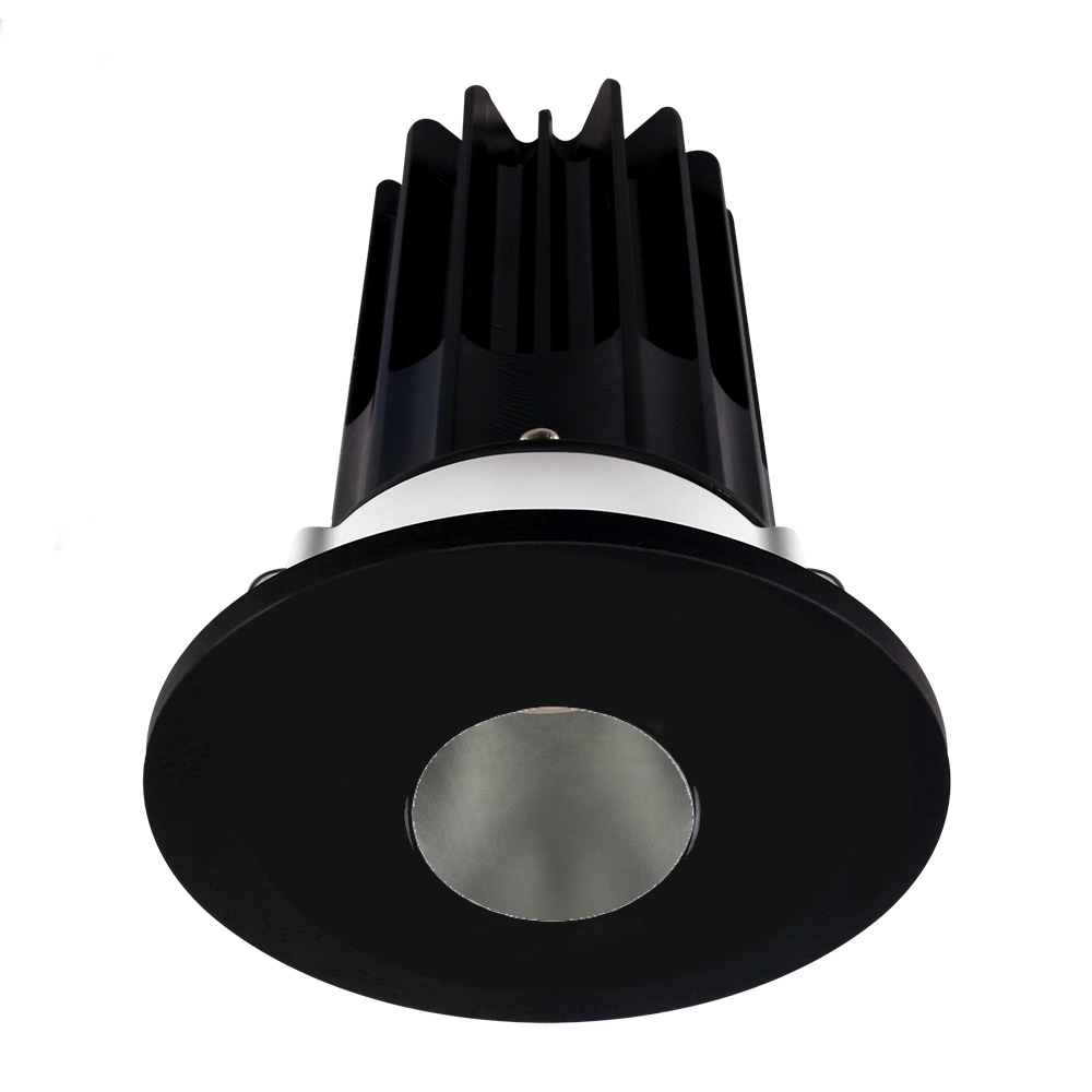 Lotus LED Lights LED-2-S15W-27K-2RRCH-2RPH-BK 2" High Output Round Recessed LED Designer Series Downlight – 15W – 2700K – 980 lm – 38° Beam Angle – 90+ CRI – Chrome Reflector – Black Pinhole Trim
