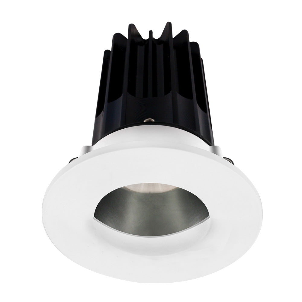 Lotus LED Lights LED-2-S15W-5CCT-2RRCH-2RWW-24D 2" High Output Round Recessed LED Designer Series Downlight – 15W – 5CCT – Selectable Lumens – 24° Beam Angle – 90+ CRI – Chrome Reflector – White Wall Wash Trim