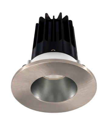 Lotus LED Lights LED-2-S15W-27K-2RRDM-2RTBN-24D 2 inch Recessed Downlight 15W LED 2700K 980 lm - 24° Beam Angle - Diamond Reflector - Round Brushed Nickel Trim - Type IC Damp Air-Tight T24 CRI 90+