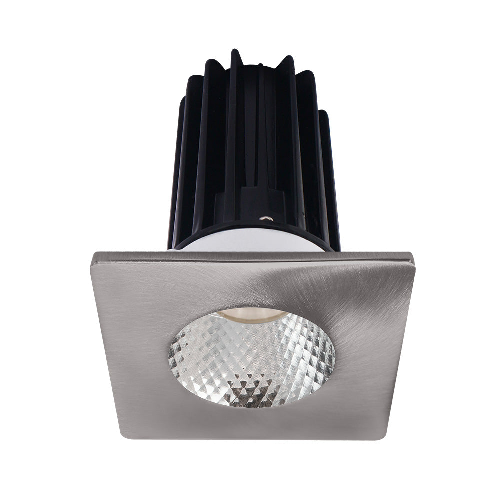 Lotus LED Lights LED-2-S8W2-30K-2RRDM-2STBN-24D 2 inch Recessed Downlight LED, Wattage 8W, Color Temperature 3000K, Lumens 600 lm, 24° Beam Angle, Diamond Reflector, Square Brushed Nickel Trim