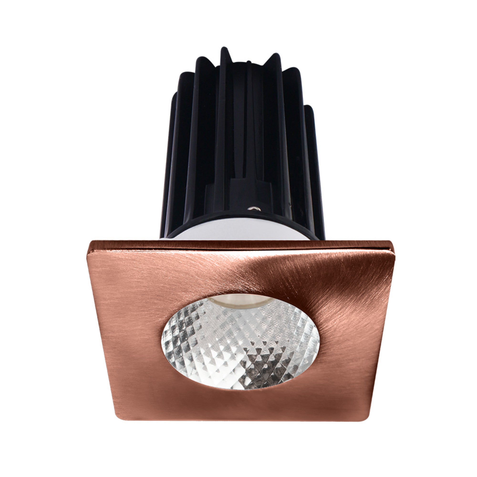 Lotus LED Lights LED-2-S8W2-30K-2RRDM-2STCP 2 inch Recessed Downlight LED, Wattage 8W, Color Temperature 3000K, Lumens 600 lm, 38° Beam Angle, Diamond Reflector, Square Copper Trim