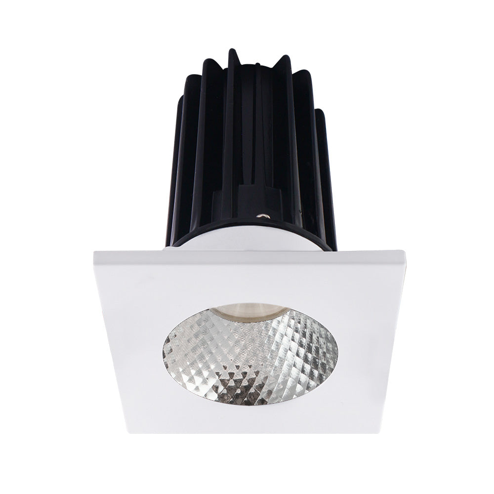 Lotus LED Lights LED-2-S8W2-27K-2RRDM-2STWH-60D 2" Recessed LED 8W Designer Series, 580 Lumens, CCT 2700K, Diamond Reflector, Square White Trim, 60° Beam Angle