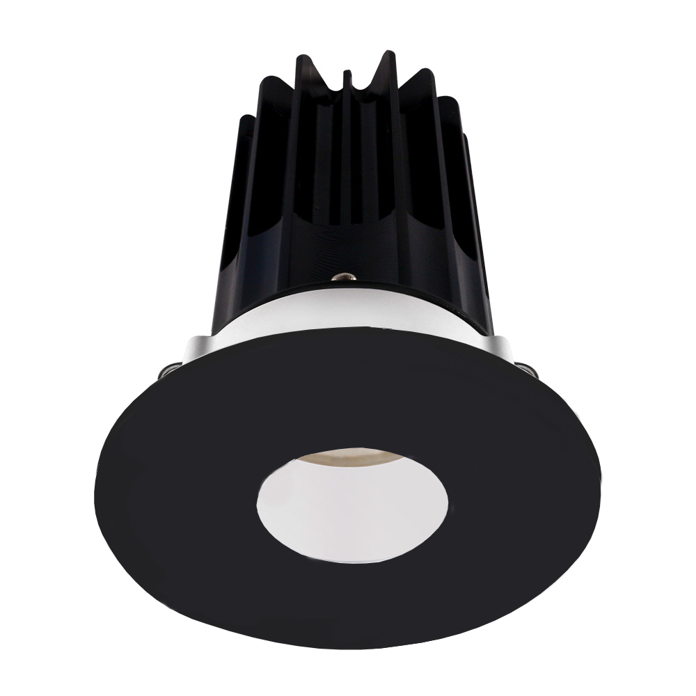 Lotus LED Lights LED-2-S8W2-27K-2RRBK-2RPH-BK 2" Round Recessed LED Designer Series Downlight – 8W – 2700K – 580 lm – 38° Beam Angle – 90+ CRI – White Reflector – Black Pinhole Trim