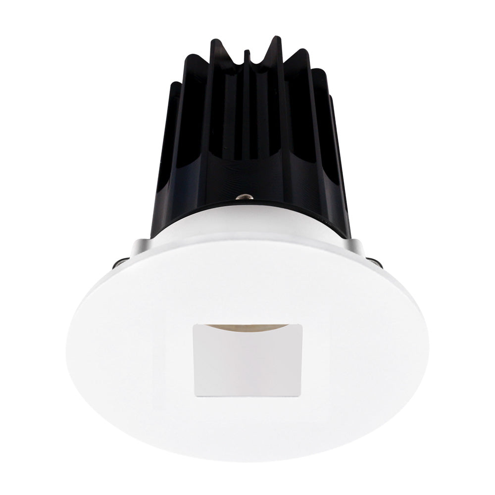 Lotus LED Lights LED-2-S15W-40K-2RRWH-2RSH-60D 2" High Output Round Recessed LED Designer Series Downlight – 15W – 4000K – 1020 lm – 60° Beam Angle – 90+ CRI – White Reflector – White Square Hole Trim