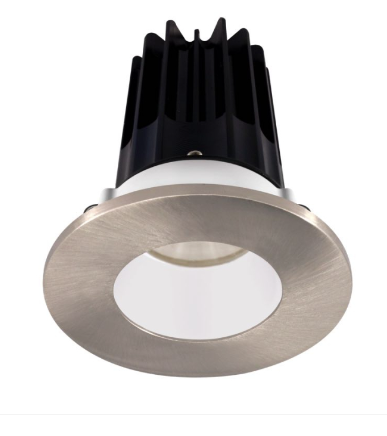 Lotus LED Lights LED-2-S15W-27K-2RRWH-2RTBN-24 2" Led Recessed Downlight - High Output - 15w - 2700k - 980 Lumens - White Reflector - Round Brushed Nickel Trim - 24° - 120v