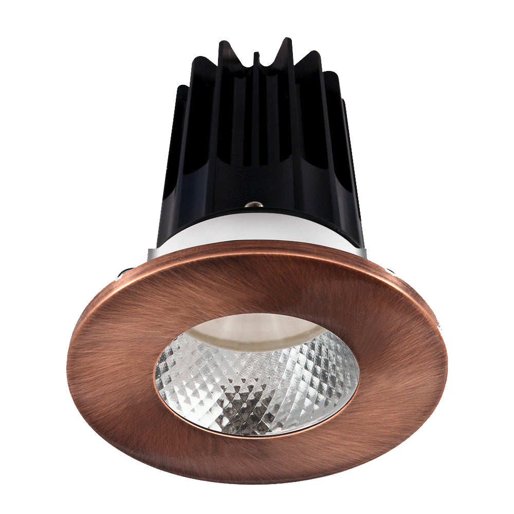 Lotus LED Lights LED-2-S8W2-5CCT-2RRDM-2RTCP-60D 2" Round Designer Series LED Recessed Downlight - 8W - 120V - Lumens / CCT Selectable - 60° Beam Angle With Diamond Reflector - Copper Trim