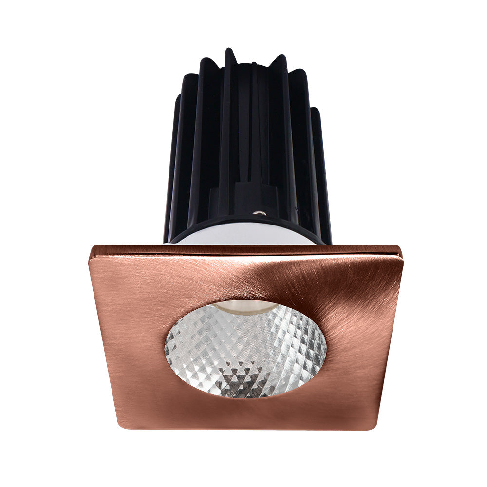 Lotus LED Lights LED-2-S15W-30K-2RRDM-2STCP-60D 2" High Output Designer Series LED Recessed Downlight - 15W - 120V - 1000 Lumens - 3000K CCT - 60° Beam Angle With Diamond Reflector - Square Copper Trim
