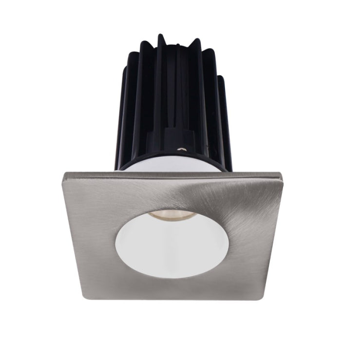 Lotus LED Light LED-2-S15W-3018K-2RRWH-2STBN-24 2" LED Recessed Downlight - High Output - 15 Watt W/ 24 Degree Beam Angle, CCT Dim To Warm / 3K-18K, 120V, White Reflector/ Square Brushed Nickel Trim