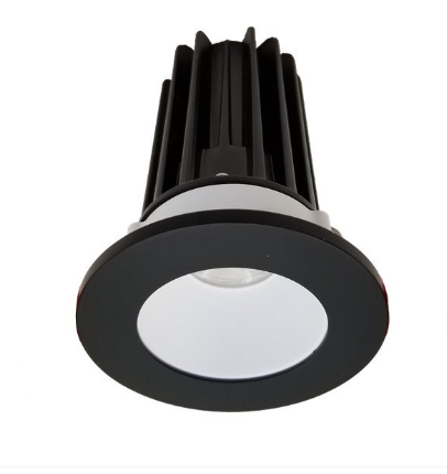 Lotus LED Lights LED-2-S15W-30K-2RRWH-2RTBK-24 2" Led Recessed Downlight - High Output - 15w - 3000k - 1,000 Lumens - White Reflector - Round Black Trim - 24° - 120v