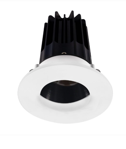 Lotus LED Lights LED-2-S15W-40K-2RRBK-2RWW 2" Led Recessed Downlight - High Output - 15w - 4000k - 1,020 Lumens - Black Reflector - Wall Wash Trim - 120v