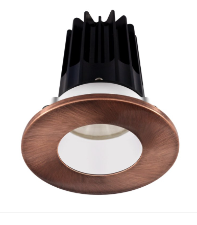 Lotus LED Lights LED-2-S15W-40K-2RRWH-2RTCP-24 2" Led Recessed Downlight - High Output - 15w - 4000k - 1,020 Lumens - White Reflector - Round Copper Trim - 24° - 120v