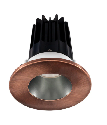 Lotus LED Lights LED-2-S15W-5CCT-2RRDM-2RTCP-24D 2 inch Recessed Downlight 15W LED 5CCT 1000 lm - 24° Beam Angle - Diamond Reflector - Round Copper Trim - Type IC Damp Air-Tight T24 CRI 90+