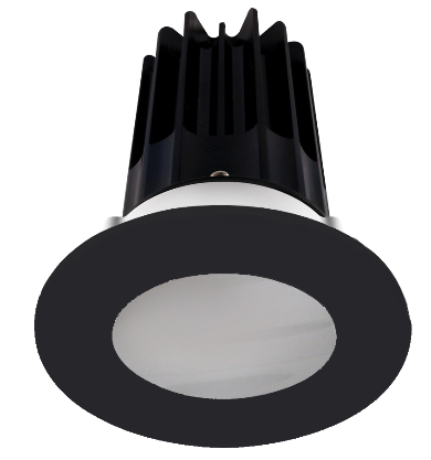 Lotus LED Lights LED-2-S15W-3018K-2RRCH-2RST-BK-24D 2 Inch Round Recessed LED Downlight, Wattage 15W, High Output, Color Temperature 3000-1800K, Dim to Warm, 24 Degree Beam Spread, Chrome Reflector, Round Shower Trim - Black
