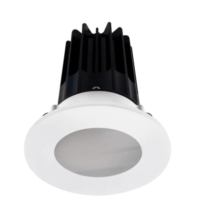 Lotus LED Lights LED-2-S15W-3018K-2RRWH-2RST-BK-60D 2 Inch Round Recessed LED Downlight, Wattage 15W, Color Temperature Dim to Warm 3000-1800K, Lumens 800 lm, 60° Beam Angle, White Reflector, Shower Trim, Black